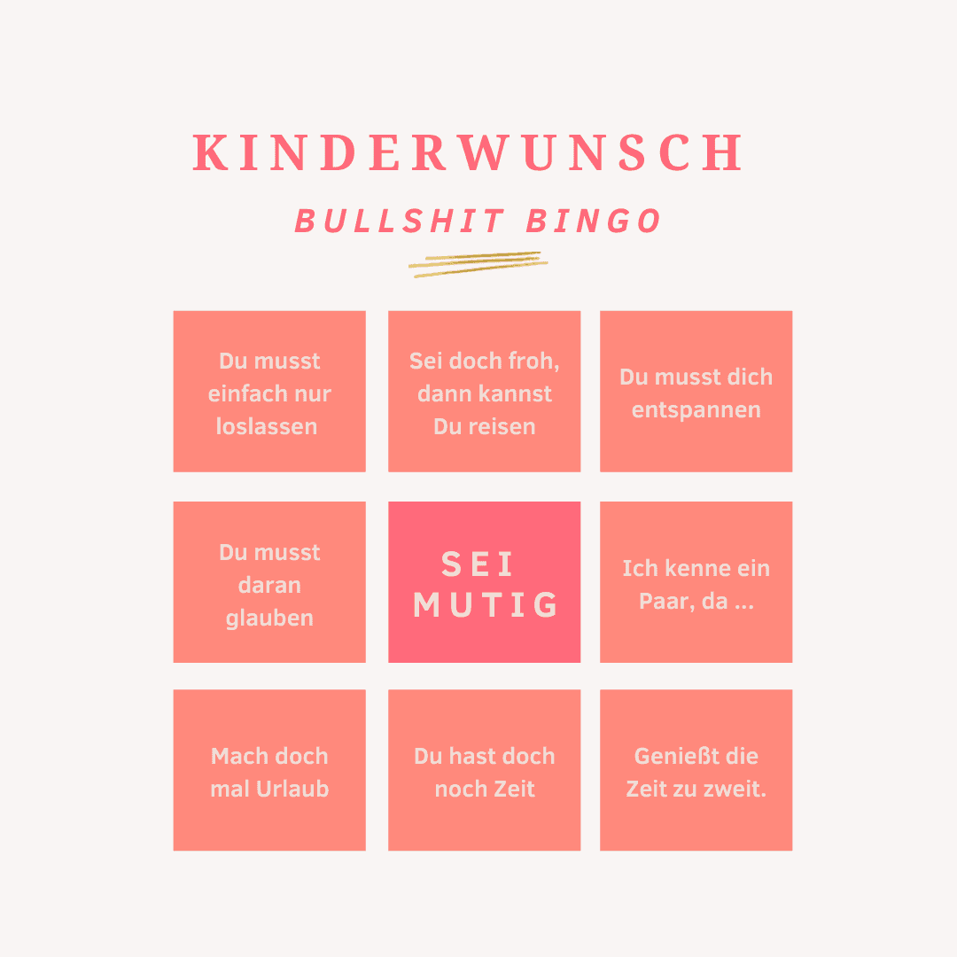 Kinderwunsch Bullshit Bingo