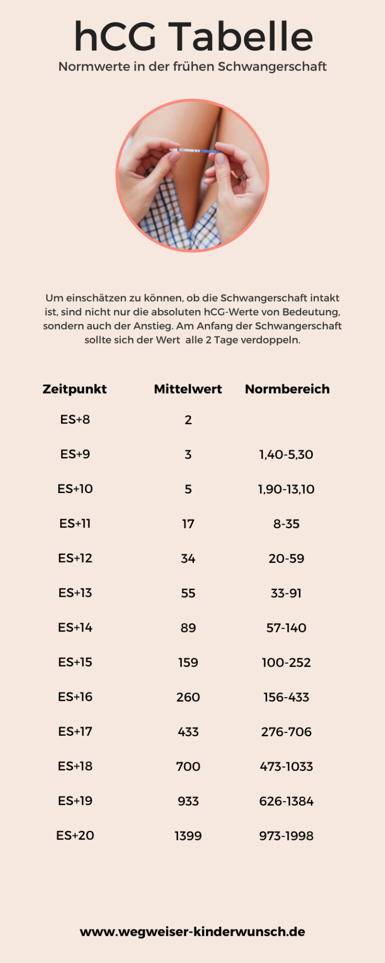 HCG Tabelle: Die HCG Werte in der Frühschangerschaft