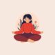 Frau mit Kinderwusnch macht Yoga