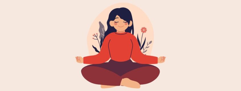 Frau mit Kinderwusnch macht Yoga
